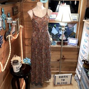 WRANGLER gorgeous SEXY long maxi dress adj straps beautiful colors - WORN ONCE